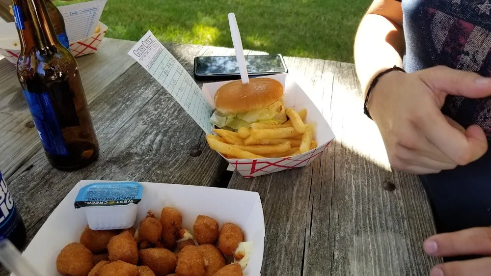 Burger and Fries with Cheese